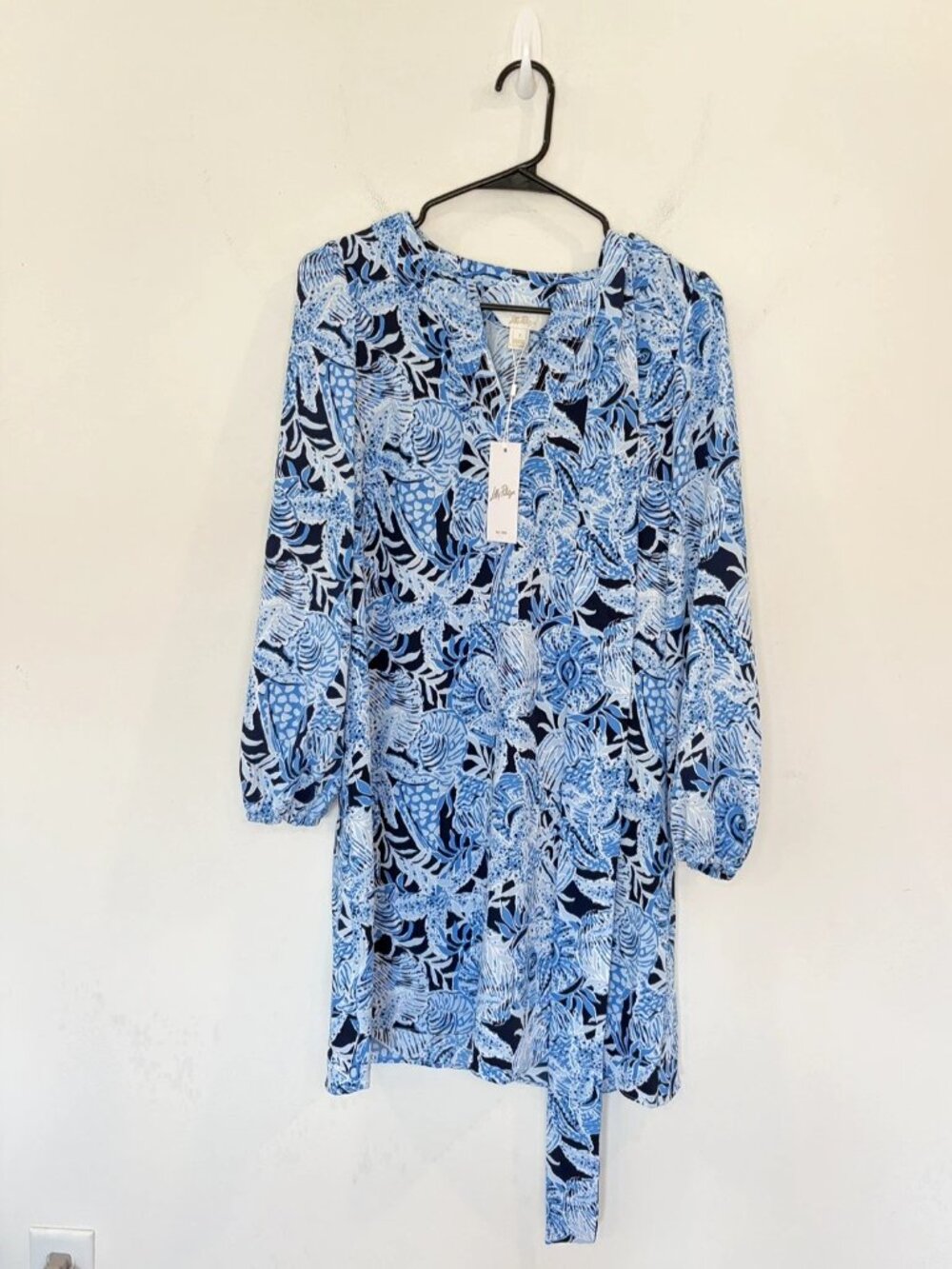 NWT Lilly Pulitzer Olivine Dress Sz 2 Bonaire Blue Coastal Constellation Belted - Picture 6 of 15